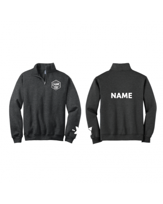 Spring Lake Badge 1/4 Zip w/ Name - Jerzees 995MR Black Heather