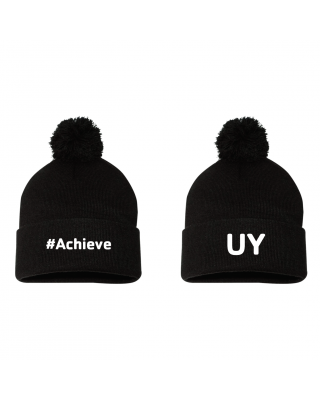 Y University #Achieve Pom Beanie - Sportsman SP15 Black