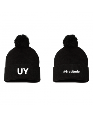 Y University #Gratitude Pom Beanie - Sportsman SP15 Black