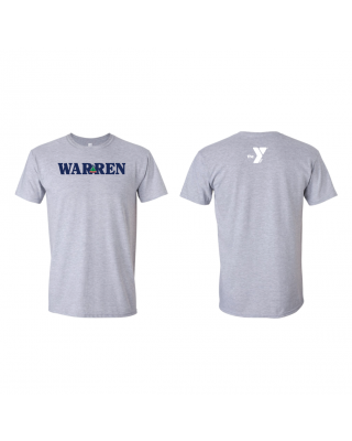 Camp Warren Retro Full Color Tee - Gildan 64000 Sport Grey
