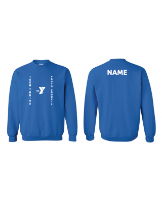 ADULT Teen Thrive Youth Council Crewneck w/ Name - Gildan 18000 Royal
