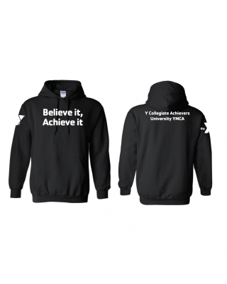Y University Believe Achieve Pullover Hoodie - Gildan 18500 Black