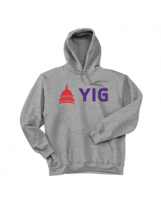 ADULT YIG Capital Hoodie Red Purple - Hanes F170 Steel Grey