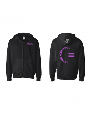 Beacons CEQUAL Equal Sign Kpop Hoodie - Black Zip-Hoodie
