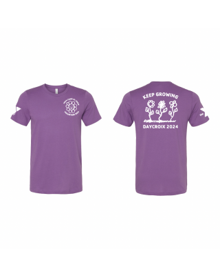 DayCroix Keep Growing Volunteer Tee 2024 - Bella + Canvas 3001 Royal Purple
