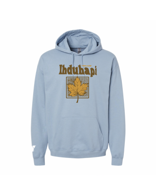 Idhuhapi Maple Leaf Hoodie - Gildan SF500/SF500B Stone Blue
