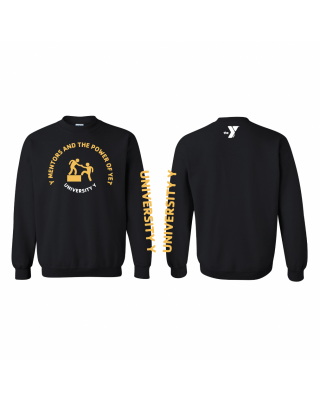 Univeristy Y Power of Yet Step Crewneck NO BACK TEXT - Gildan 18000 Black