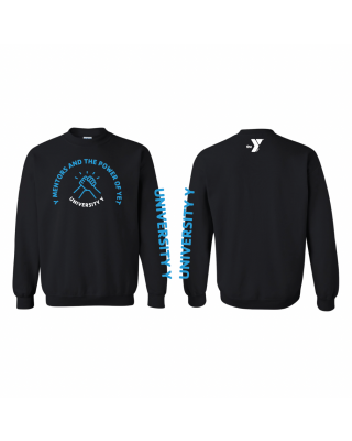 Univeristy Y Power of Yet Hands Crewneck NO BACK TEXT - Gildan 18000 Black