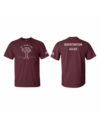 Beacons Geome-Tree Roosevelt Math Team 2025 - Maroon T-Shirt