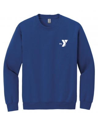 Y Logo Left Chest Crewneck Royal - Embroidered