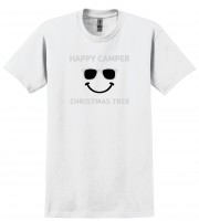 Christmas Tree Happy Camper Tie Dye White Tee