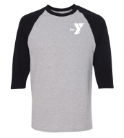 ADULT Harold Mezile Teen Center Baseball T-Shirt - Gildan 5700 Sports Grey/Black
