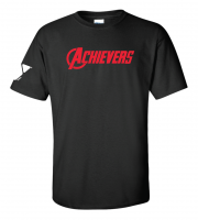 ADULT Achivers Swag Shirt w/ Red Text - Gildan 64000 Black