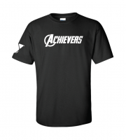 ADULT Achivers Swag Shirt w/ White Text - Gildan 64000 Black