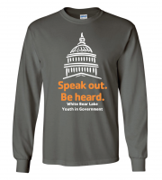ADULT White Bear YIG 2019 Long Sleeve - Gildan 2400 Charcoal