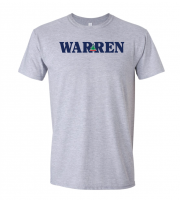 Camp Warren Retro Full Color Tee - Gildan 64000 Sport Grey