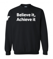 Y University Believe Achieve Crewneck - Gildan 18000 Black