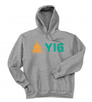 ADULT YIG Capital Hoodie Orange Green - Hanes F170 Steel Grey