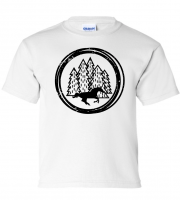 YOUTH Gathering Pines Horse Tie Dye Tee - Gildan 2000B White