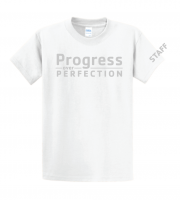 Progress Over Perfection Staff Tie Dye Tee - PC61 White