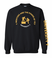 Univeristy Y Power of Yet Step Crewneck NO BACK TEXT - Gildan 18000 Black