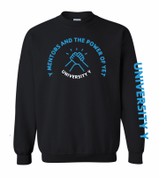 Univeristy Y Power of Yet Hands Crewneck NO BACK TEXT - Gildan 18000 Black