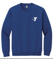Y Logo Left Chest Crewneck Royal - Embroidered