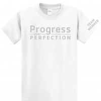 Progress Over Perfection Team Member Tie Dye Tee - PC61 White