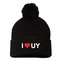 Y University I Heart UY Pom Beanie - Sportsman SP15 Black
