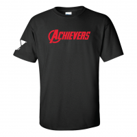 ADULT Achivers Swag Shirt w/ Red Text - Gildan 64000 Black