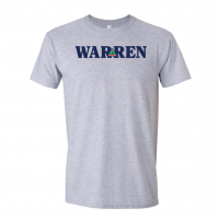 Camp Warren Retro Full Color Tee - Gildan 64000 Sport Grey