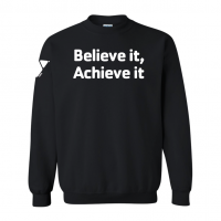Y University Believe Achieve Crewneck - Gildan 18000 Black