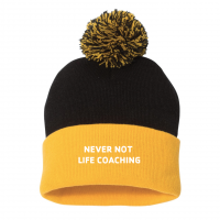 Never Not Life Coaching Pom Beanie - Sportsman SP15 Black/Gold