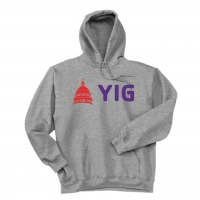 ADULT YIG Capital Hoodie Red Purple - Hanes F170 Steel Grey