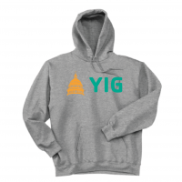 ADULT YIG Capital Hoodie Orange Green - Hanes F170 Steel Grey
