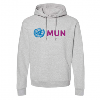 ADULT Model UN Hoodie Purple - Jerzees 996MR Oatmeal Heather