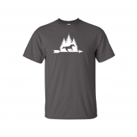 ADULT Gathering Pines Horse Tee - Gildan 2000 Charcoal 
