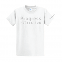 Progress Over Perfection Staff Tie Dye Tee - PC61 White