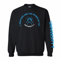 Univeristy Y Power of Yet Hands Crewneck NO BACK TEXT - Gildan 18000 Black