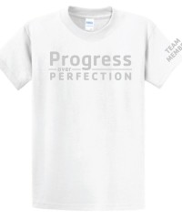 Progress Over Perfection Team Member Tie Dye Tee - PC61 White