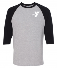 ADULT Harold Mezile Teen Center Baseball T-Shirt - Gildan 5700 Sports Grey/Black