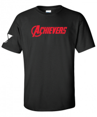 ADULT Achivers Swag Shirt w/ Red Text - Gildan 64000 Black
