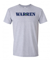 Camp Warren Retro Full Color Tee - Gildan 64000 Sport Grey