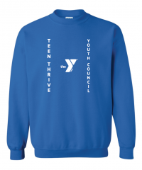 ADULT Teen Thrive Youth Council Crewneck w/ Name - Gildan 18000 Royal