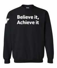 Y University Believe Achieve Crewneck - Gildan 18000 Black