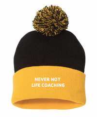Never Not Life Coaching Pom Beanie - Sportsman SP15 Black/Gold