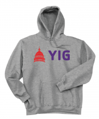 ADULT YIG Capital Hoodie Red Purple - Hanes F170 Steel Grey