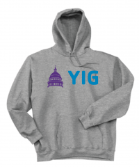 ADULT YIG Capital Hoodie Purple Blue - Hanes F170 Steel Grey