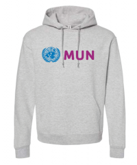 ADULT Model UN Hoodie Purple - Jerzees 996MR Oatmeal Heather
